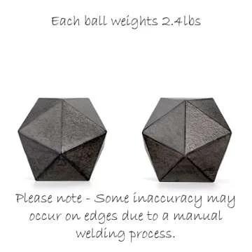 Ambipolar Geometric Decorative Ball Shaped Bookends, Modern Cast Iron Black Bookends for Office Desk, Book Shelf, Room Decor, Home Office, Book Stand or Organizer, Set of 2. Antique Black