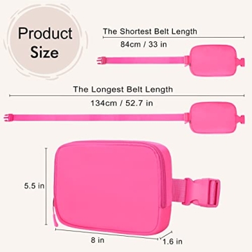 LLYWCM Waist Pack, Fanny Pack for Women - Rose, Waterproof Belt Bag with Adjustable Strap, Crossbody Bag for Running Workout Hiking Travel