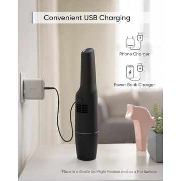 eufy by Anker, HomeVac H11,Cordless Handheld Vacuum Cleaner,Ultra-Lightweight 1.2lbs,5500Pa Suction Power,USB Charging, for Home Cleaning