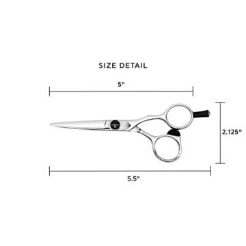 Cricket S1 Pro Series 500 5 inch Shears Professional Stylist Barber Hair Cutting Scissors, Convex Edge, Swedish Steel