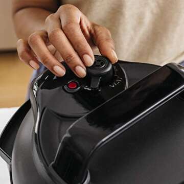 Ninja Instant, 1000-Watt Pressure, Slow, Multi Cooker, and Steamer with 6-Quart Ceramic Coated Pot & Steam Rack (PC101), Si, Black/Silver