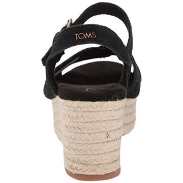 TOMS Women's Willow Wedge Sandal - Stylish Black Suede