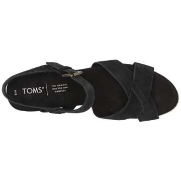 TOMS Women's Willow Wedge Sandal - Stylish Black Suede