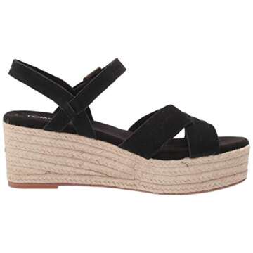 TOMS Women's Willow Wedge Sandal - Stylish Black Suede