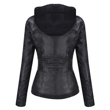 Stylish Springrain Women's Faux Leather Moto Jacket