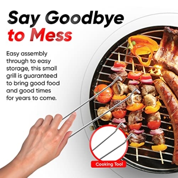 Gas One 14" Portable Grill – Charcoal & Locking Lid