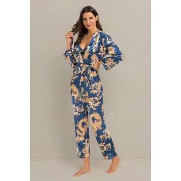 Luxury 3-Piece Silk Satin Pajamas Set for Women