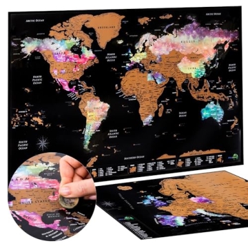 Atlas & Green Scratch Off World Travel Map with all U.S States + Bonus Map of Europe. Premium World ...