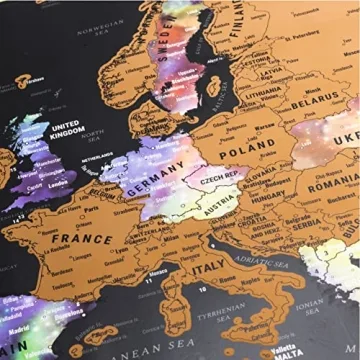 Scratch Off World Travel Map with Bonus Europe Map
