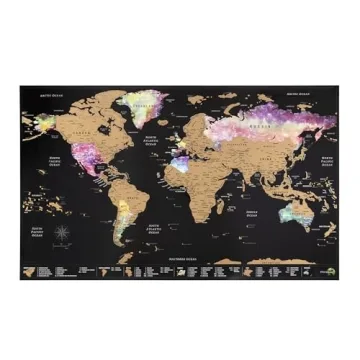 Scratch Off World Travel Map with Bonus Europe Map