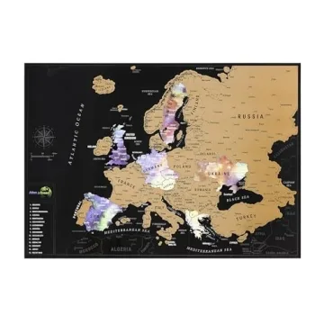 Scratch Off World Travel Map with Bonus Europe Map
