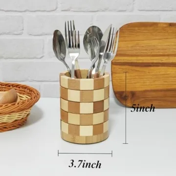 Elegant and Durable TIWPAJS Bamboo Silverware Holder