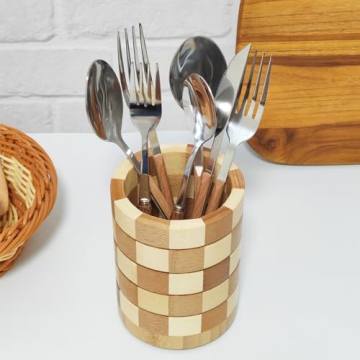 Elegant and Durable TIWPAJS Bamboo Silverware Holder