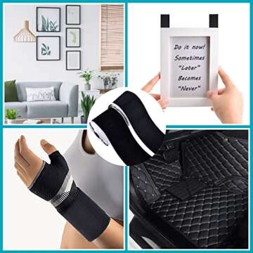 Nurkul 4 Inch x 18 Feet Black Hook and Loop Tape with Adhesive, Heavy Duty and Multi-Purpose