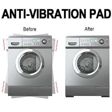 10 Pack Anti-Vibration Washer Mat, Shock Absorbing Washer Pads, Non-Skid Protector Mat for Washing Machine Dryer Treadmill Compressor Furniture
