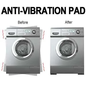 10 Pack Anti-Vibration Washer Mat, Shock Absorbing Washer Pads, Non-Skid Protector Mat for Washing Machine Dryer Treadmill Compressor Furniture