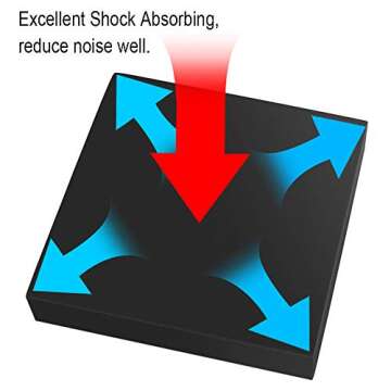 10 Pack Anti-Vibration Washer Mat, Shock Absorbing Washer Pads, Non-Skid Protector Mat for Washing Machine Dryer Treadmill Compressor Furniture