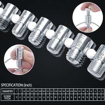 Nut and Bolt Thread Checker (Inch & Metric) -44 Male/Female Thread Identifier Gauges - 23 Inch & 21 ...