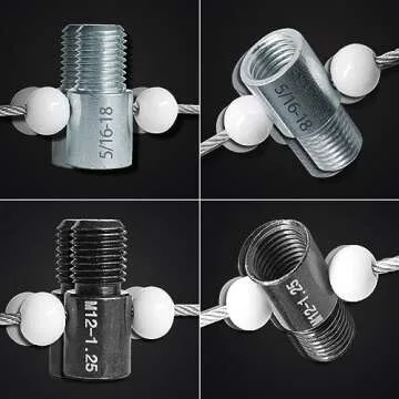 Nut and Bolt Thread Checker (Inch & Metric) -44 Male/Female Thread Identifier Gauges - 23 Inch & 21 Metric, Male/Female Gauges for Quickly Checking Nuts and Bolts Inch or Metric and Verifying The Size