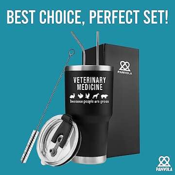 Veterinary Medicine Because People Are Gross Veterinary Gifts Vacuum Insulated Stainless Steel Tumbler Veterinarian Vet Animal Doctor Pet Lover Graduation Birthday Christmas Anniversary Mug (30 oz)