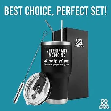 Veterinary Medicine Because People Are Gross Veterinary Gifts Vacuum Insulated Stainless Steel Tumbler Veterinarian Vet Animal Doctor Pet Lover Graduation Birthday Christmas Anniversary Mug (30 oz)