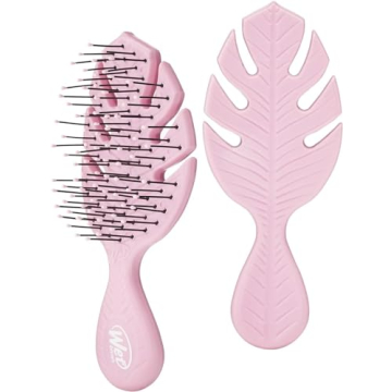 Wet Brush Go Green Mini Detangler, Pink - Detangling Travel Hair Brush - Ultra-Soft IntelliFlex Bris...