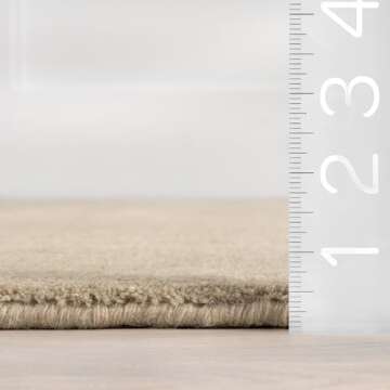 Rugs USA x Arvin Olano Arrel Speckled Wool-Blend Area Rug - 6x9 Area Rug Contemporary Sand for Livin...