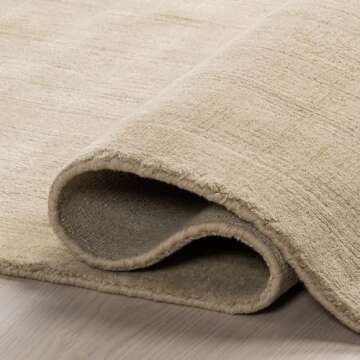 Rugs USA x Arvin Olano Arrel Speckled Wool-Blend Area Rug - 6x9 Area Rug Contemporary Sand for Living Room Bedroom Dining Room