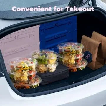 Fit Meal Prep 13" Round Plastic Appetizer Tray with Lid, 8 Pack Divided Serving Platters and Trays with Lids, 5 Compartment Disposable Fruit Tray Veggie Tray Platter for Snack, Party & Buffet