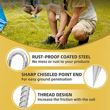 Durable 8PCS J Hook Rebar Stakes for Secure Anchoring