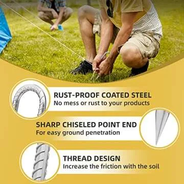 Durable 8PCS J Hook Rebar Stakes for Secure Anchoring