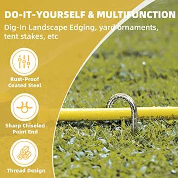 Durable 8PCS J Hook Rebar Stakes for Secure Anchoring