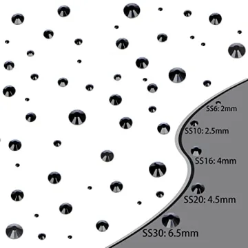 QOGIR 6300pcs Black Hotfix Rhinestones for Crafts DIY