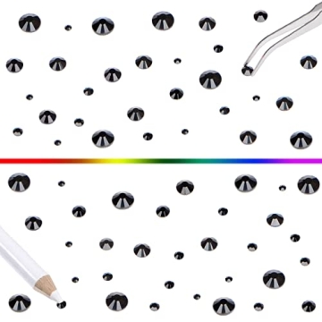 QOGIR 6300pcs Black Hotfix Rhinestones for Crafts DIY
