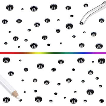 QOGIR 6300pcs Black Hotfix Rhinestones for Crafts DIY