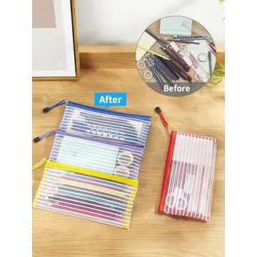 JARLINK 20 Pack 10 Colors Zipper Mesh Pouch, Zipper Bag Multipurpose Travel Bags for Office Supplies Cosmetics Travel Accessories Multicolor