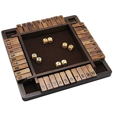 Juegoal Wooden Shut The Box Dice Game for Family Fun