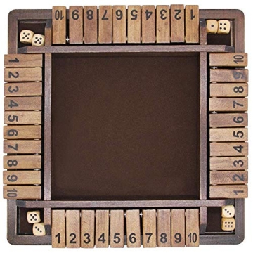 Juegoal Wooden Shut The Box Dice Game for Family Fun