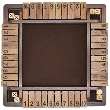 Juegoal Wooden Shut The Box Dice Game for Family Fun