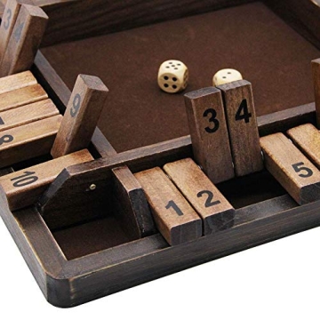 Juegoal Wooden Shut The Box Dice Game for Family Fun