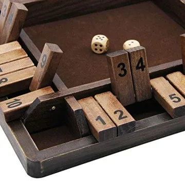 Juegoal Wooden Shut The Box Dice Game for Family Fun