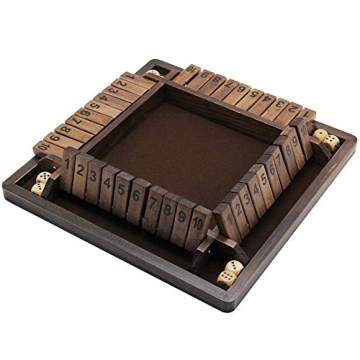 Juegoal Wooden Shut The Box Dice Game for Family Fun
