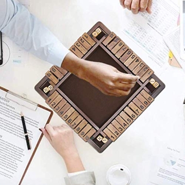 Juegoal Wooden Shut The Box Dice Game for Family Fun