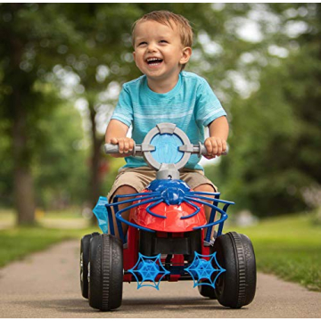 Kid Trax Toddler Marvel's Spider-Man Premium Toddler Quad Ride-On, Kids 18-30 Months, 6V Battery and Charger Included, Max Weight 44 lbs, Red