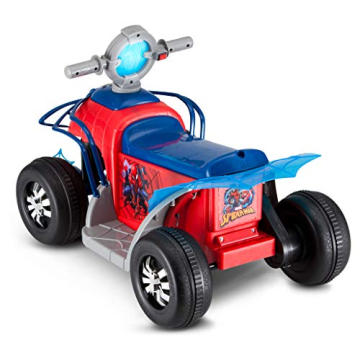Kid Trax Toddler Marvel's Spider-Man Premium Toddler Quad Ride-On, Kids 18-30 Months, 6V Battery and Charger Included, Max Weight 44 lbs, Red