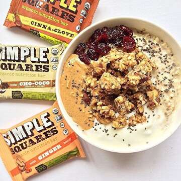 Simple Squares Paleo Snacks | Organic, Non GMO, No Dairy, Gluten Free Paleo and Keto Snacks Low Carb Food | Naturally Made For Low Sugar, Low Carb Snacks diets. (Coconut Nuts & Honey, 12 - Pack)