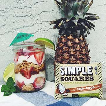 Simple Squares Paleo Snacks | Organic, Non GMO, No Dairy, Gluten Free Paleo and Keto Snacks Low Carb Food | Naturally Made For Low Sugar, Low Carb Snacks diets. (Coconut Nuts & Honey, 12 - Pack)