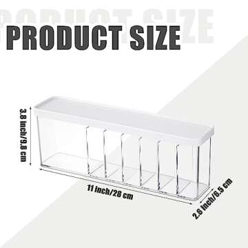 Bokon 4 Pack Clear Plastic Charger Cord Organizer Box with Lid Data Cable Storage Organizer with 7 C...