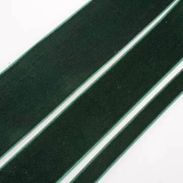 GIYOMI Forest Green Velvet Ribbon - 3/8 Inch Wide, 10 Yards Roll - Festive Flocked Ribbon for Holiday Decor, Crafts, and Gift Wrapping