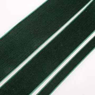 GIYOMI Forest Green Velvet Ribbon - 3/8 Inch Wide, 10 Yards Roll - Festive Flocked Ribbon for Holiday Decor, Crafts, and Gift Wrapping